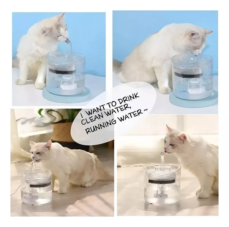 ENVÍO GRATIS SOLO HOY -FUENTE DE AGUA PARA MASCOTAS GATOS SILENCIOSO AUTOMATICO COLOR TRANSPARENTE OSCURO