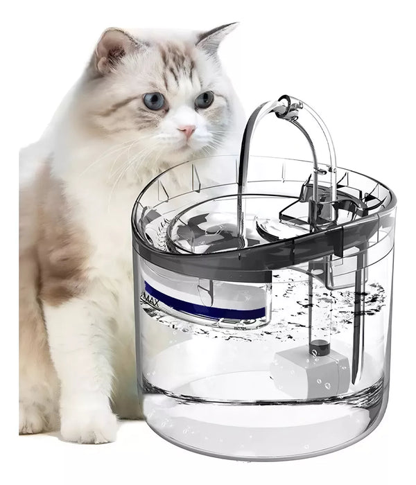 ENVÍO GRATIS SOLO HOY -FUENTE DE AGUA PARA MASCOTAS GATOS SILENCIOSO AUTOMATICO COLOR TRANSPARENTE OSCURO